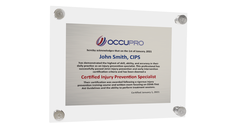 Injury Prevention Specialist Certification