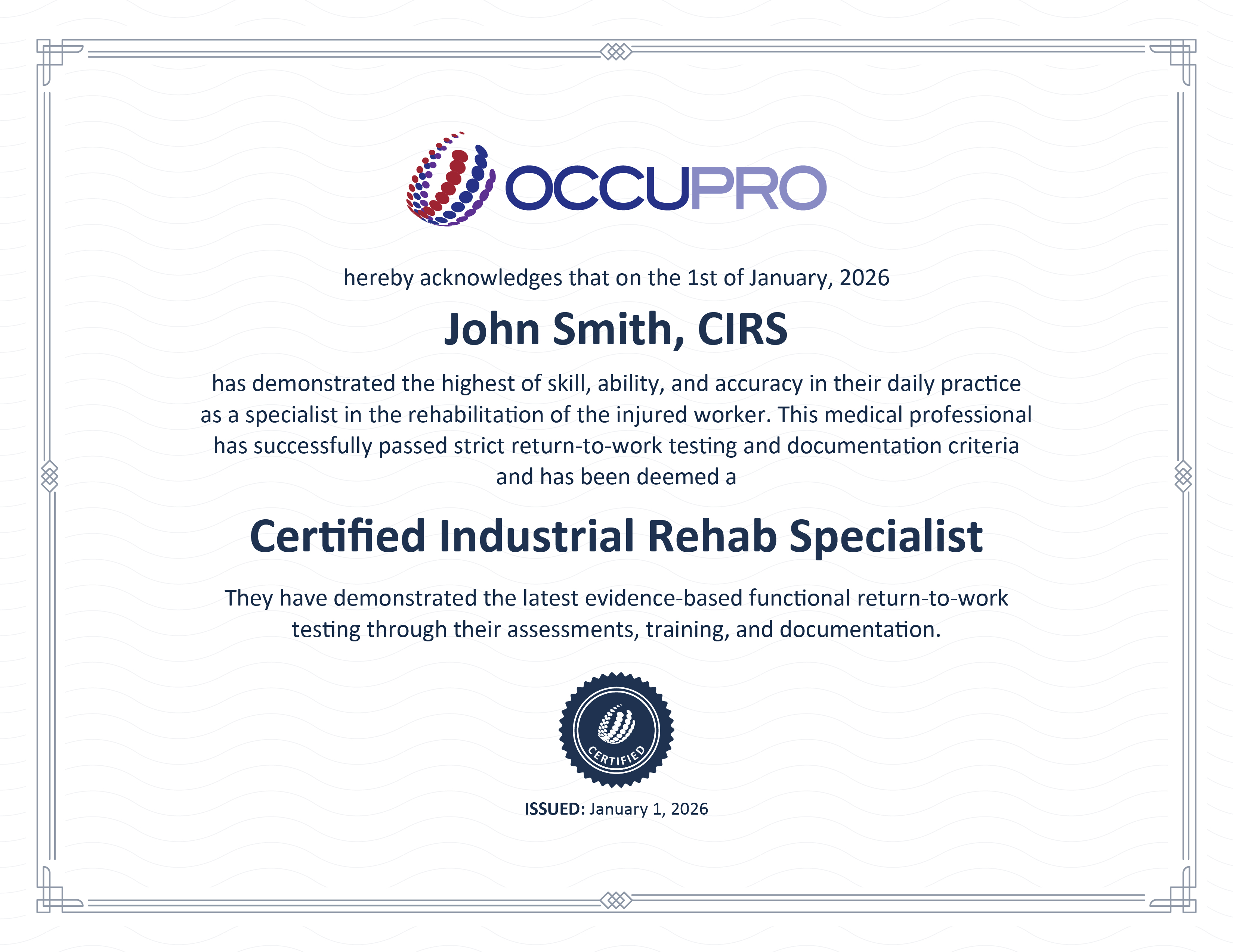 CIRS Certification