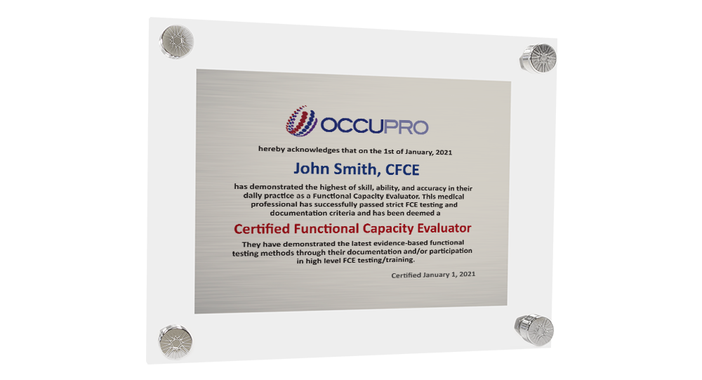 Functional Capacity Evaluator Certification