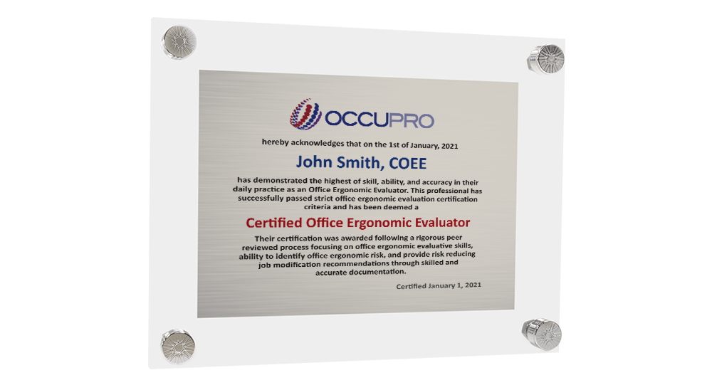 Office Ergonomic Evaluator Certification