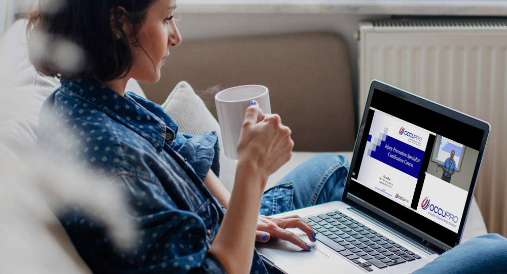 Attendee watching an On Demand (pre-recorded) course at their office