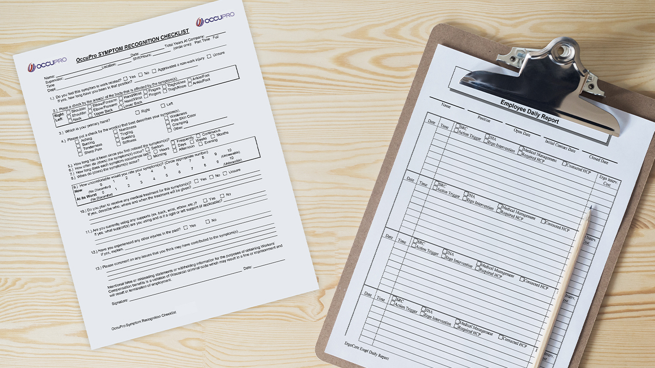 Symptom Recognition Checklist and Employee Daily Report