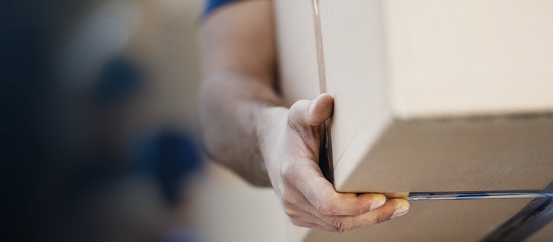 Man lifting boxes