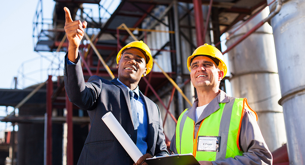 Workers performing an on-site analysis