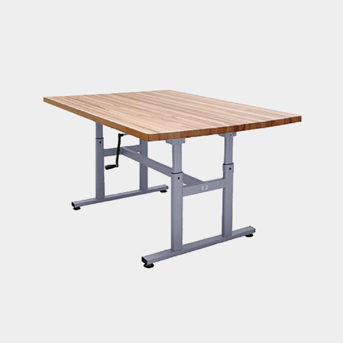 Deluxe Crank Butcher Block Work Table - Large