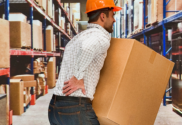 Employee with severe back pain