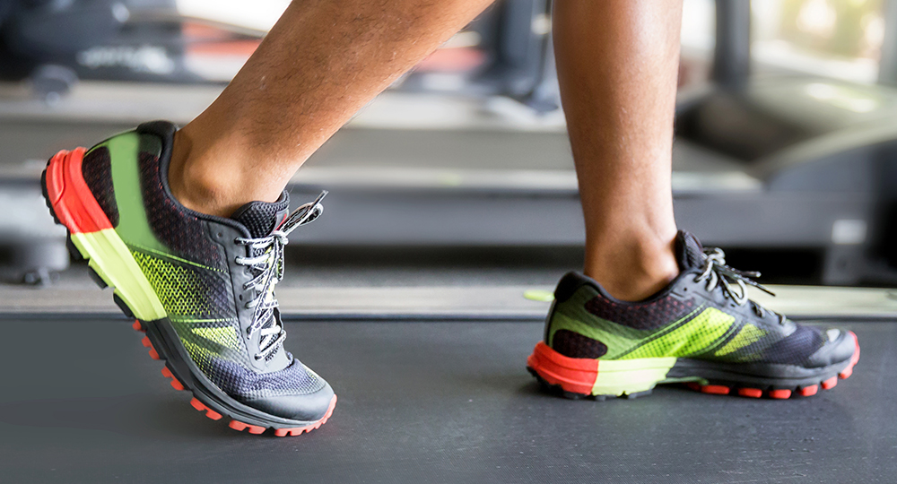 Man running on treadmill