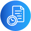 Clock and document icon