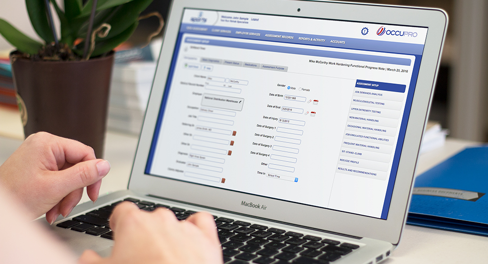 Return-to-Work Software on a laptop