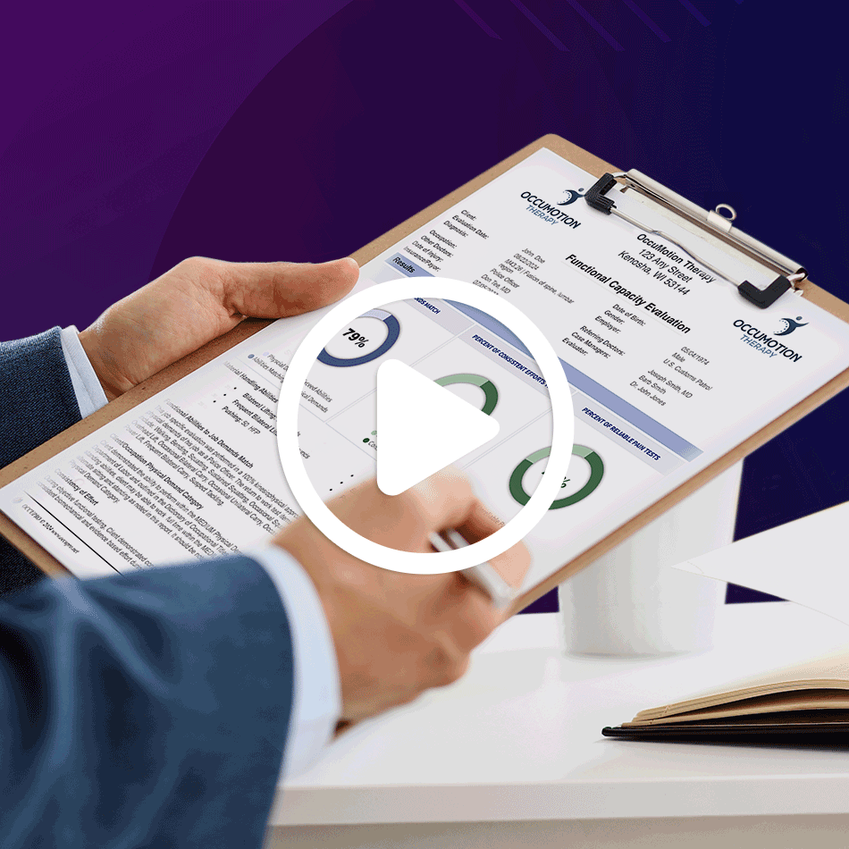 Insurance carrier holding FCE report