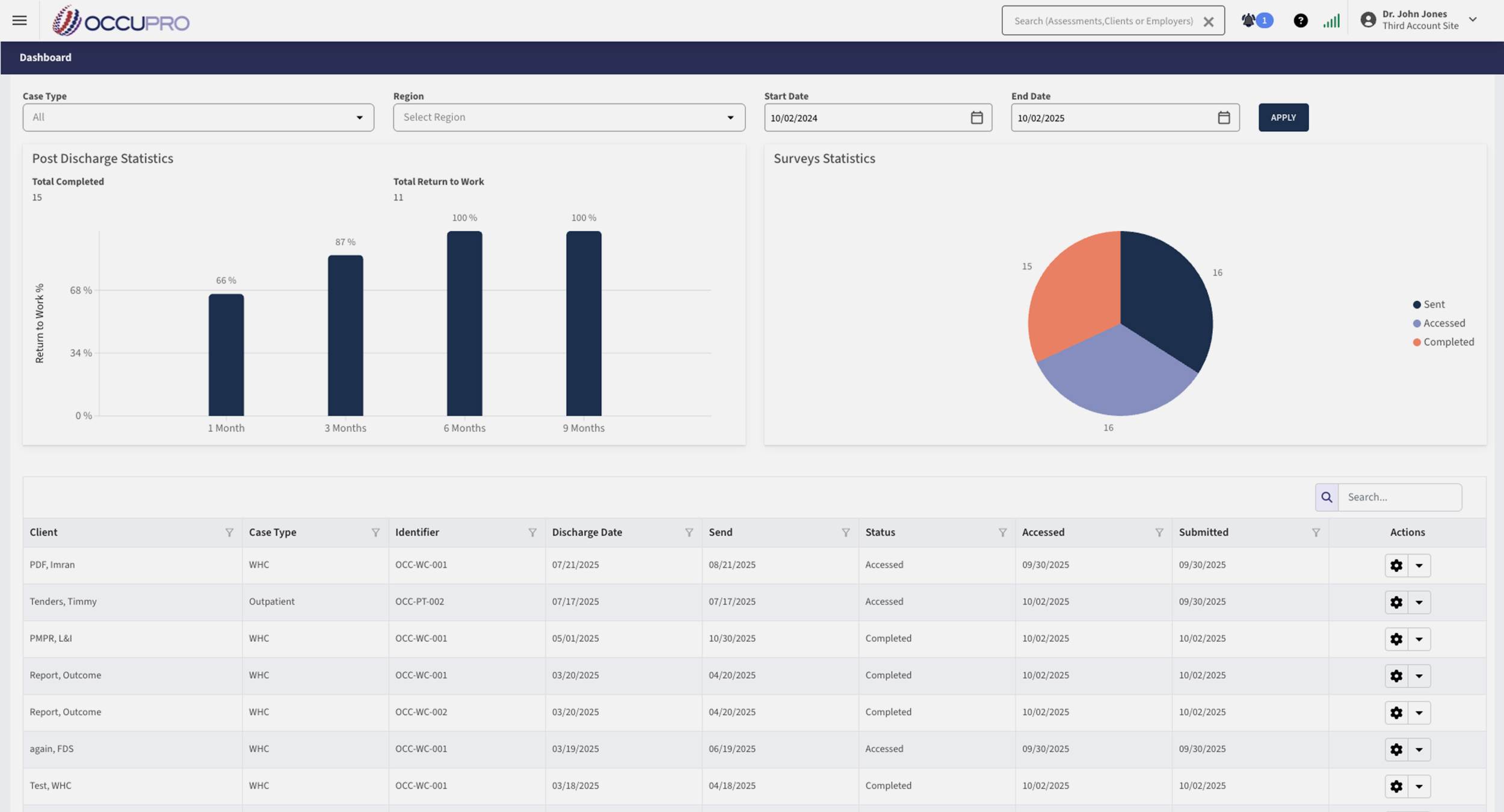 Post-Discharge Outcome Surveys screenshot